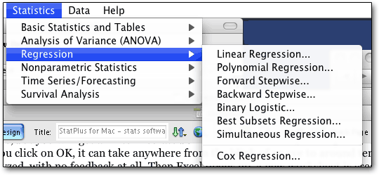 stepwise regression excel for mac